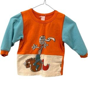 Oilily Kids Colorful Long Sleeve Shirt Sweatshirt Boys Sz 92cm 3T Unisex Cotton